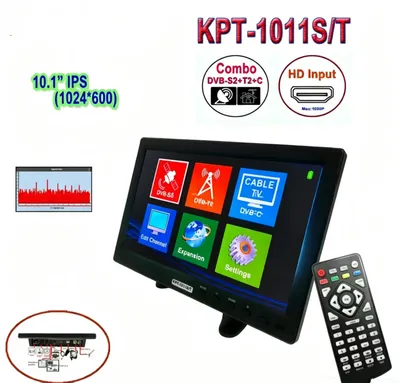 Kpt-1011s/T 10inch HD Digital TV Signal Meter Combo DVB-S/S2/T/T2/C Satellite Finder with Spectrum Analysis
