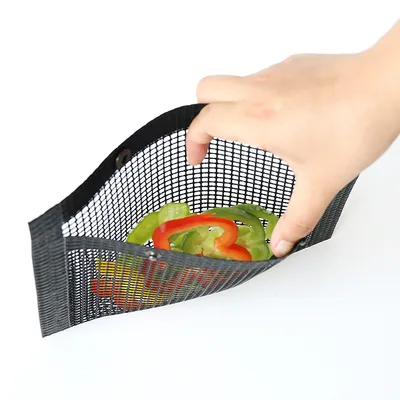 Easy Clear Non-Stick Fiberglass Reusable Cooking BBQ Convenience Grill Mesh Bag