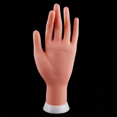 Movable Training Practice Hand Model Nail Art UV Gel False Stand Display Tool