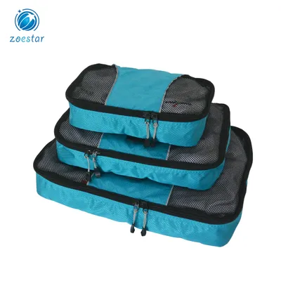 3PCS Expandable Set Double Layer Travel Luggage Packing Organizers Compression Packing Cubes