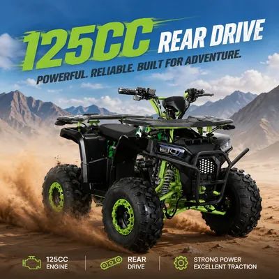 125cc ATV Automatic Quad Bike Petrol Buggy with Four Wheel