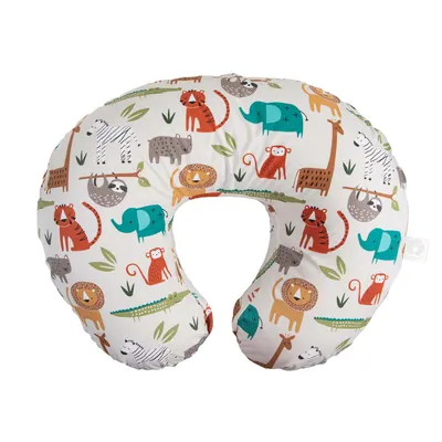 Nursing Pillow Original Support, Neutral Jungle Colors, Ergonomic Nursing Essentials for Bottle and Breastfeeding, Firm Fiber Fill, with Removable Nursing Pillo