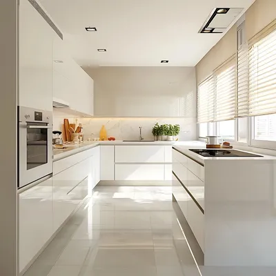 Villa High End Fitted Pre Assembled Modern Wood Lacquer Spraying Kitchen Cabinets in China Factory