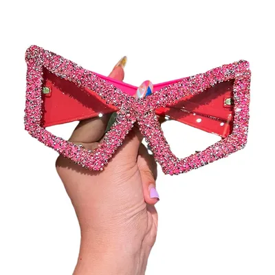 Women's Rhinestone Crystal Cat Eye Bling Party Sunglasses