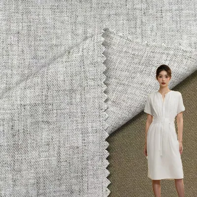 Wrinkle Resistant Durable Texture Unique Polyester Linen Elastic Fabric
