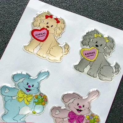 Customized A6 Size 3D Epoxy Sticker Sheet Printed Adhesive Cartoon Anime Dome Epoxy 3D Stickers