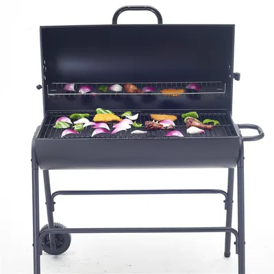 Charcoal Oil Barrel BBQ Grill Outdoor Barbecue Wood Stove Portable BBQ