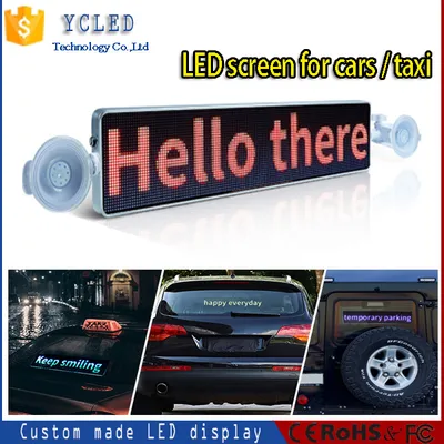 Taxi LED Screen Rear Window Car Ads Display Full Color Car Rear Window Advertising LED Taxi Rear Window Transparent LED Display