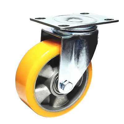 125mm 5-Inch Heavy Duty Casting Aluminum PU Swivel Without Brake