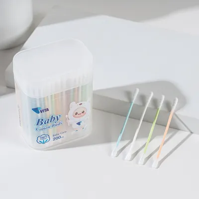 200PCS Baby Cotton Ear Buds Tip Paper Buds Manufacturers Kids Cotton Swab