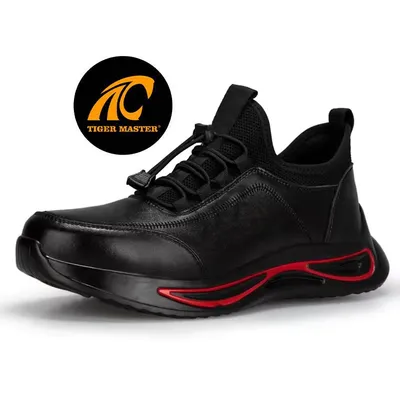 Black Anti-Skid Oil-Proof Steel Toe Anti-Puncture Construction Safety Shoes for Men Work