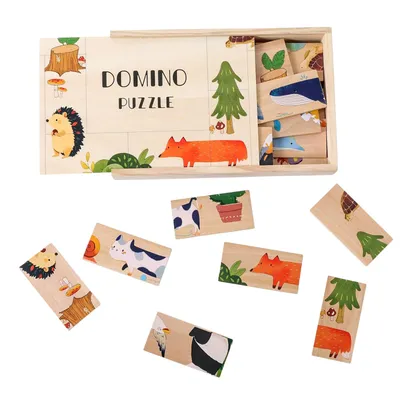 Wholesale Custom Double Six Wooden Domino Set Table Game