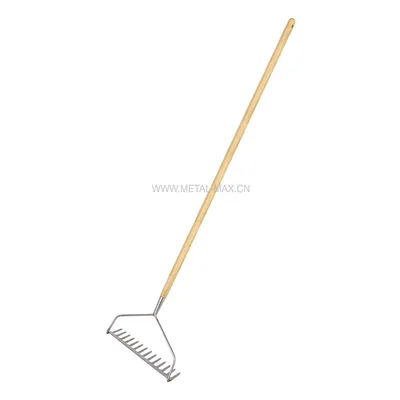 Garden Hand Tool Long Handle 14 Tines Soil Rake