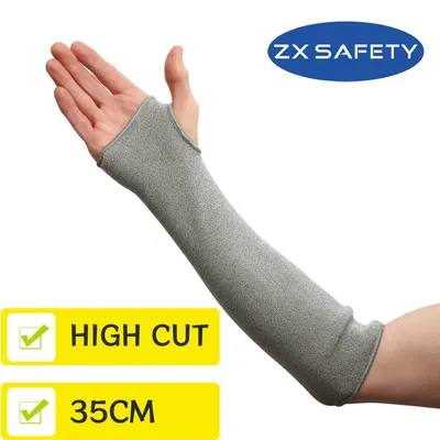Hppe Level 5 Cut Resistant Sleeves with Thumb Hole Arm Protection