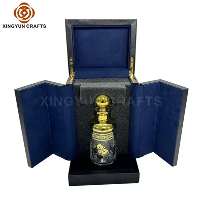 Custom Logo Luxury PU Lining Wooden Perfume Packaging Box Wood Box