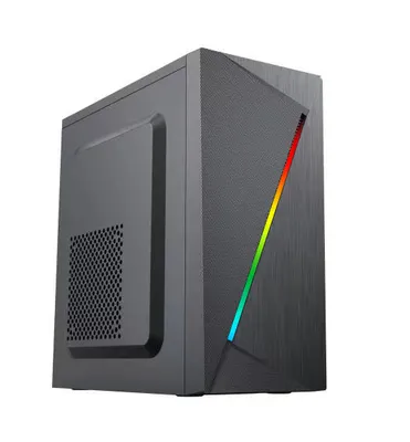 2023 Popular Design Micro-ATX Case Office Chasis Computer PC Case with LED Strip