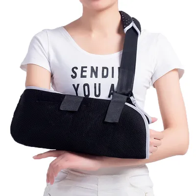 Adjustable Breathable Arm Sling Medical Shoulder Immobilizer Support for Broken Elbow Dislocation, Rotator Cuff Injury Recovery