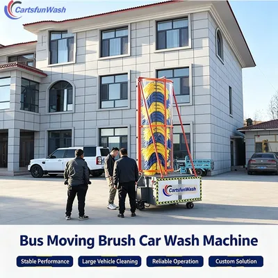 Mobile Single Double Brush Bus Washing Machine Pure Electric Commercial Cleaner 3.1m 4.2m Custom for Bus Depot Station