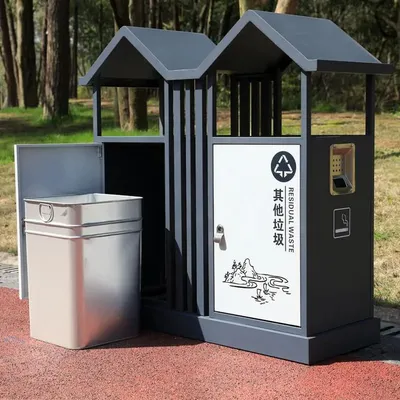 Outdoor Classification Garbage Bin Stainless Steel Outdoor Garbage Bin