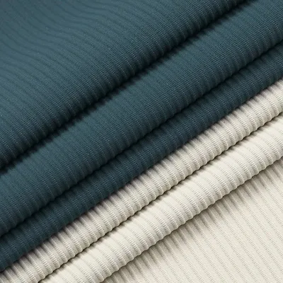 High Quality Custom Made Stretch Nylon 73% Spandex 27% Soft Knitted Ribbed Fabric Pit Stripes Fabric