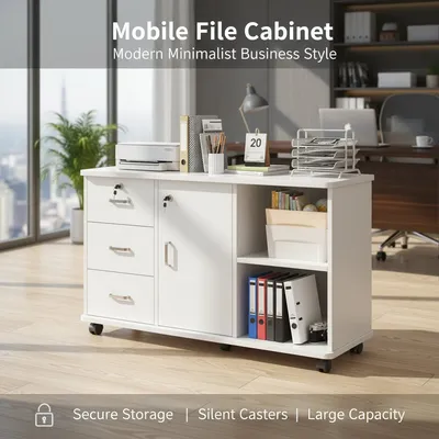 Freestanding Wood Cabinet, Indoor Storage Furniture with Door Furniture Lockers
