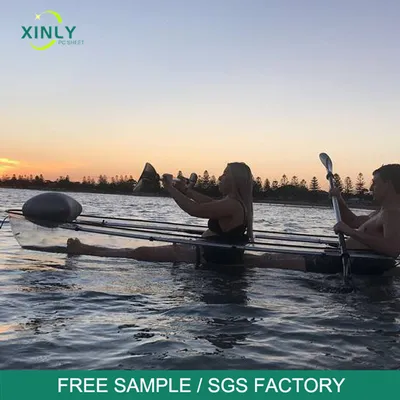 2 Person PC Crystal Transparent Canoe/Kayak Clear Rowing Boats for Sale