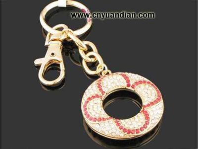 High Quality Fashion Glass Stone Metal Key Ring