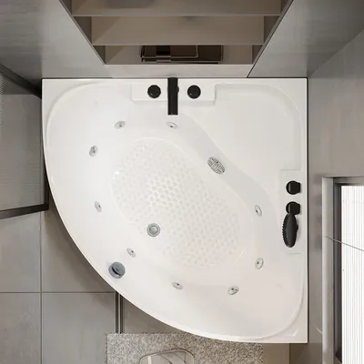 Curved Corner Triangular Bathtub Acrylic Plastic Crafts with Fan-Shaped Basin