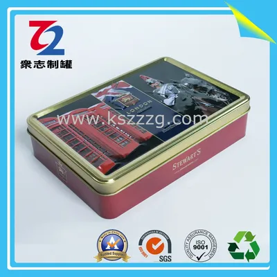 Rectangel Cat Treat Metal Tin for Pet Food Strorage Box
