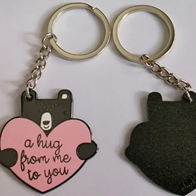 Custom 40mm Hard Enamel Metal Key Chain for Wholesale Gifts