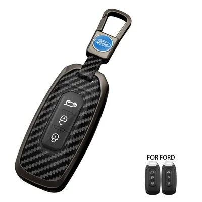 Carbon Colors with Metal Carbon Fiber TPU Function Car Key Case for Ford
