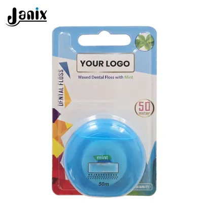 Mint Waxed Nylon Dental Floss 50m Plaque Removal Oral Care