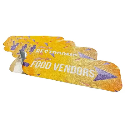 Aluminum Floor Decals Custom Printing Die Cut Shape Concrete Sidewalk Exterior Stickers