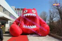 Customized Giant Inflatable Cat with Red Color