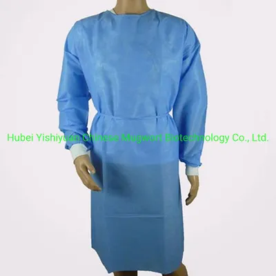 Waterproof Isolation Gowns Clothing SMS Non Woven Disposable Isolation Gowns with Elastic Wrists