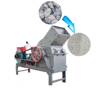 Diesel Engine Gold Mining Hammer Mill Crusher Can Glass Bottles Hammer Crusher