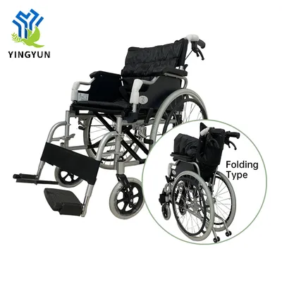 Large Wheel Elderly Patient Medical Furniture Manual Folding Wheelchair for Disabled