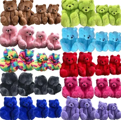 Winter Teddy Bear Slippers Warm and Breathable Adult and Children's Slippers