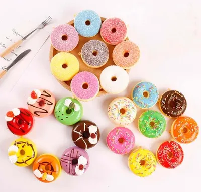 Factory Custom Cute Realistic Sweet Donut Doughnut Fridge Message Magnet Simulation Food Magnet