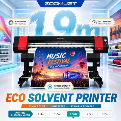 High Quality 1.9m Large Format Eco Solvent Printer for Indoor Outdoor Signage