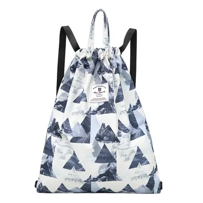 Customized Color Print Logo Polyester 420d Oxford Waterproof Drawstring Bag