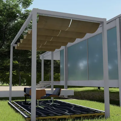 Pergola Shade Cover Retractable Canopy Awning Outdoor Wave Sun Shade