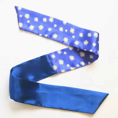 Polyester Silk Scarf Headband Female Hair Tie Ponytail out Summer Ribbon Hair Accessory Fashion Scarf