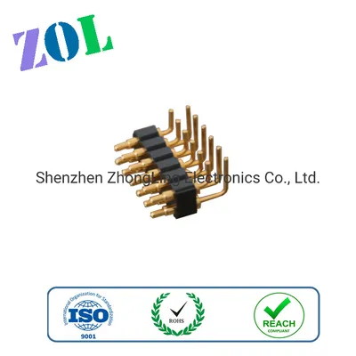 Dual Rows 2X6 Pins Right Angle Type H7.0mm Pogo Pin Connectors