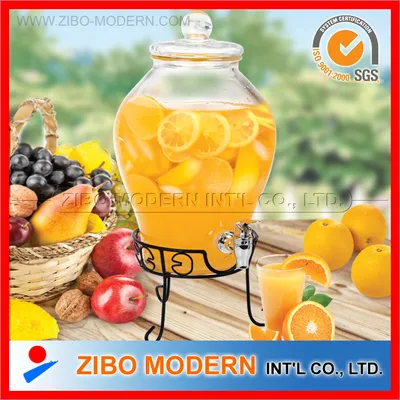 Wholesale Cheap Large Glass Beverage Dispenser with Lid and Tap