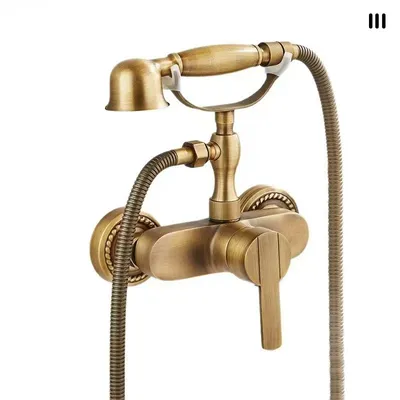 Antique European Style Full Copper Bathroom Shower Faucet Apartment for Home Use