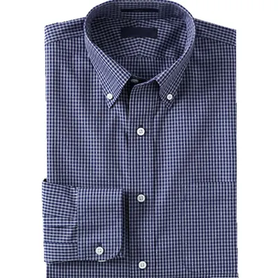 Men's Slim Fit Dobby Check Buttondown Dress Shirt (WXM248)