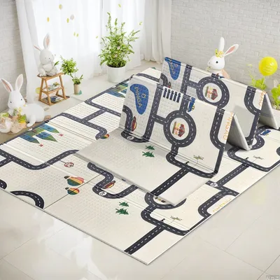 Ecofriendly Waterproof Baby Play Mat Portable Reversible Crawling Floor Mat