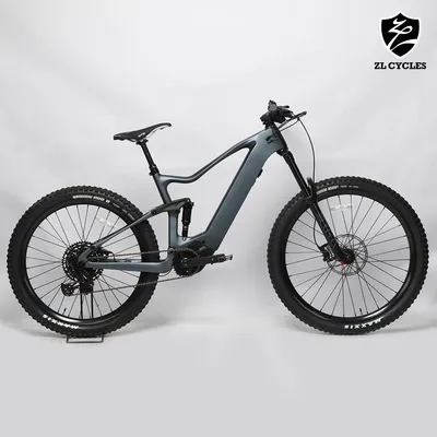 Full Suspension Carbon Frame Electric Mountain Bike with Bafang 48V 500W MID Motor