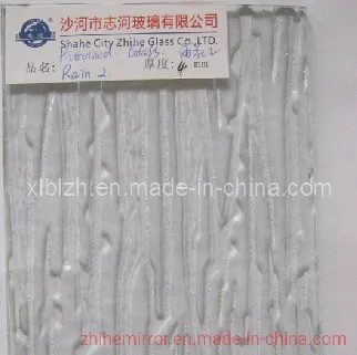 3-6mm Transparent Rain Patterned Glass for Interior Decoration
